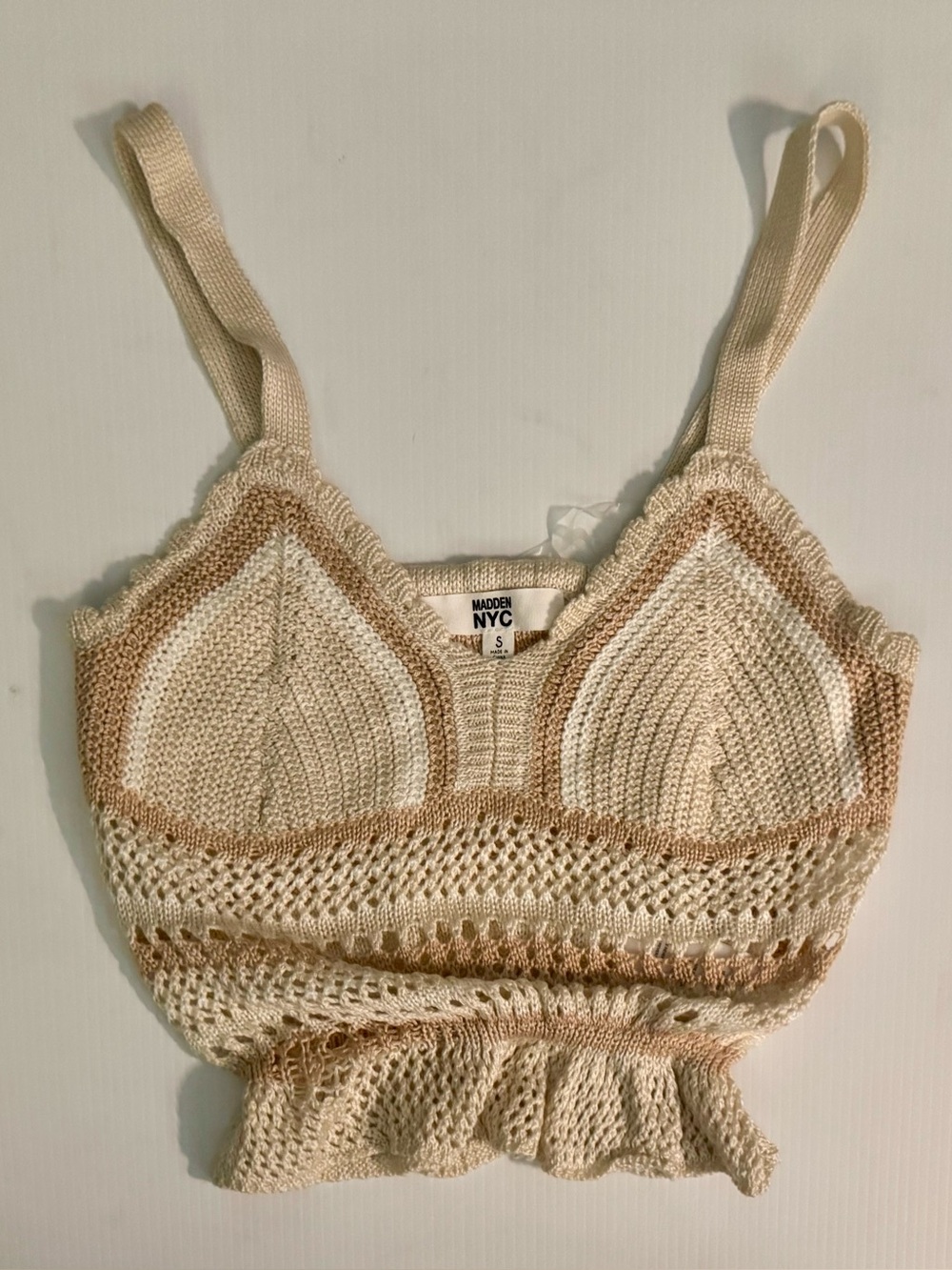 NWOT Madden NYC Crotchet Top Size Small
